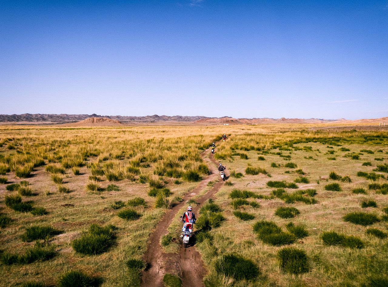 Mongolia motorcycle riders