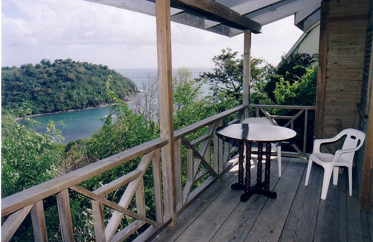 Chalet Le Mar Airbnb with patio view overlooking St. Lucia