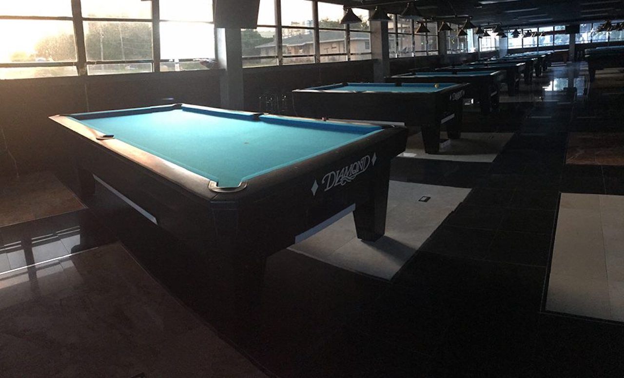 Billiards table at a Miami bar
