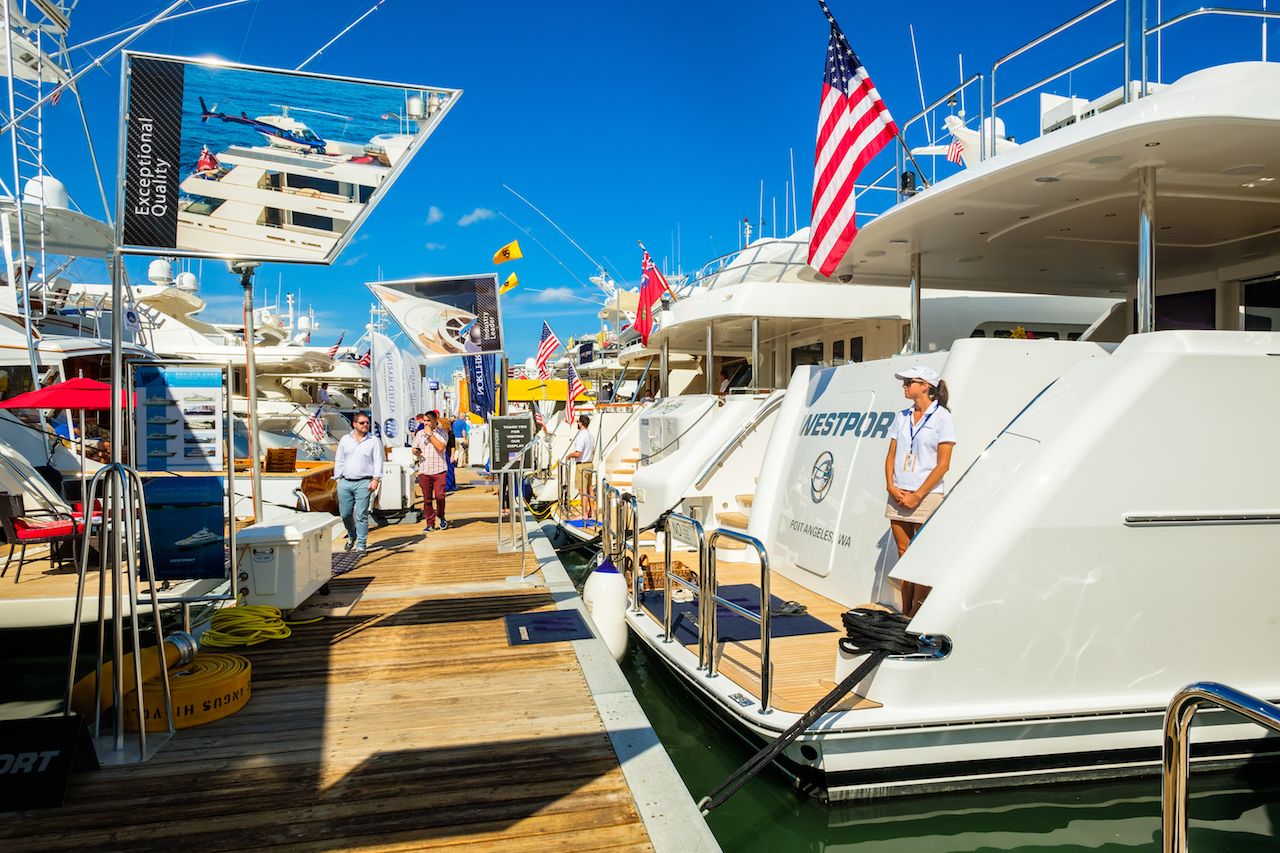 boats docked in a Miami harbor