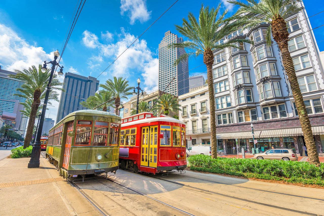 New Orleans, Louisiana, USA street cars