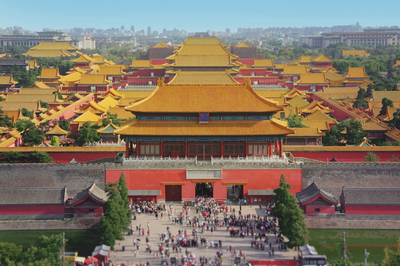Forbidden city in Beijing from above